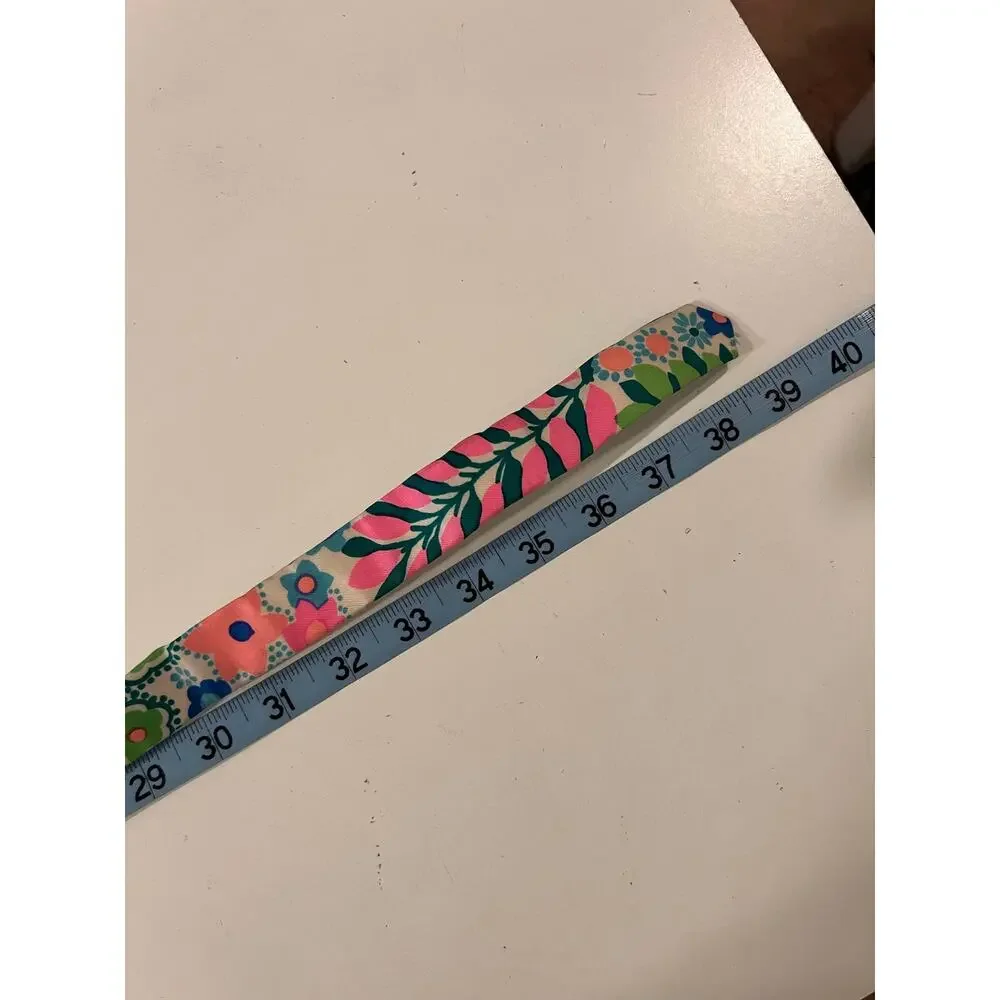 Vintage 1970s Bright Floral Mod Print Fabric Wrap Belt Size Large - Free Size